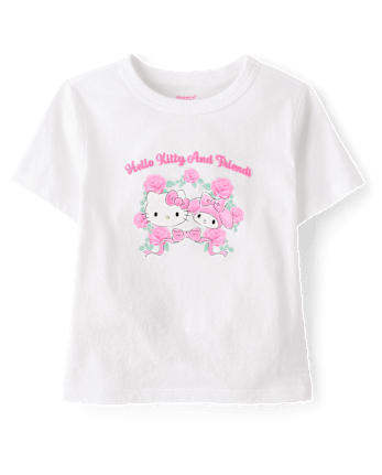 T-shirt graphique à imprimé en relief Hello Kitty® et ses amis pour petites filles