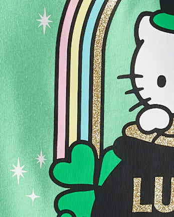 Girls Hello Kitty® Glitter St. Patrick's Day Graphic Tee