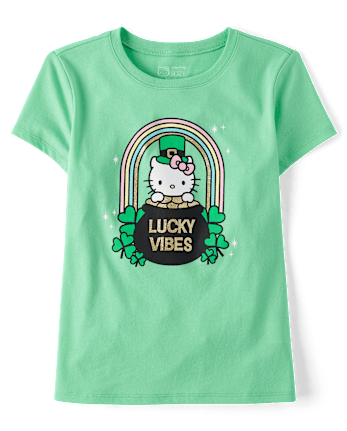 Girls Hello Kitty® Glitter St. Patrick's Day Graphic Tee