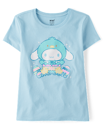 Girls Cinnamoroll Glitter Easter Graphic Tee