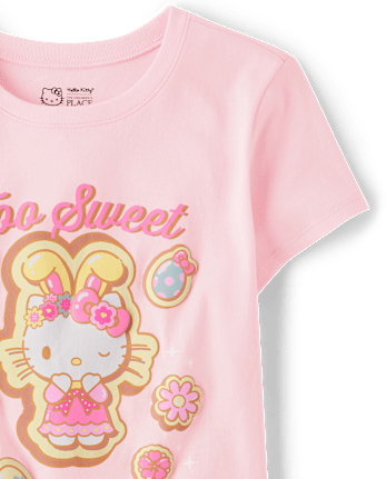 Girls Hello Kitty® Puff Print Easter Graphic Tee