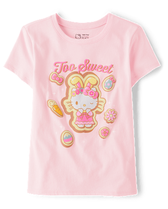 Girls Hello Kitty® Puff Print Easter Graphic Tee