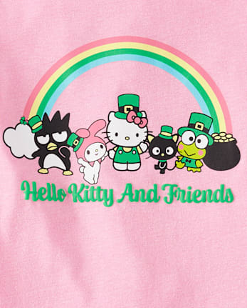 Girls Hello Kitty® And Friends Puff Print St. Patrick's Day Graphic Tee