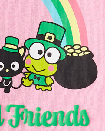 Girls Hello Kitty® And Friends Puff Print St. Patrick's Day Graphic Tee