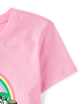 Girls Hello KittyÂ® And Friends Puff Print St. Patrick's Day Graphic Tee