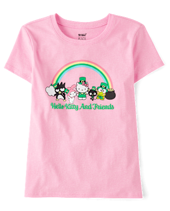 Girls Hello Kitty® And Friends Puff Print St. Patrick's Day Graphic Tee