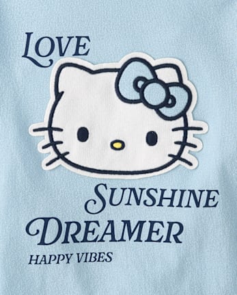 Toddler Girls Hello Kitty® Applique Happy Vibes Ringer Graphic Tee