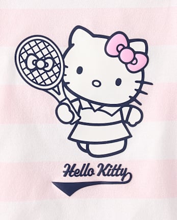 Toddler Girls Hello Kitty® Striped Puff Print Tennis Ringer Graphic Tee