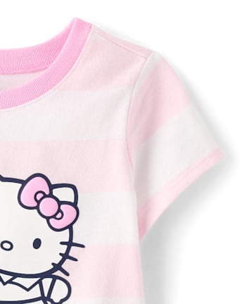 T-shirt de tennis à rayures Hello Kitty® pour petites filles, imprimé bouffant.