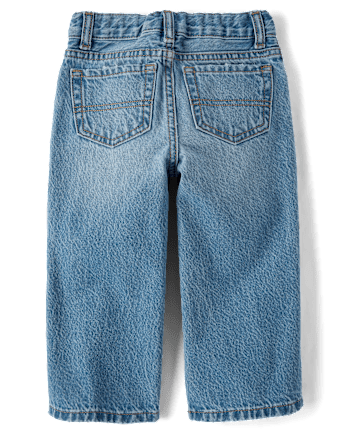 Baby And Toddler Boys Embroidered Varsity Ripped Baggy Jeans