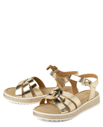 Girls Metallic Glitter Sandals