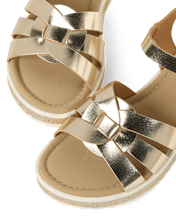 Girls Metallic Glitter Sandals