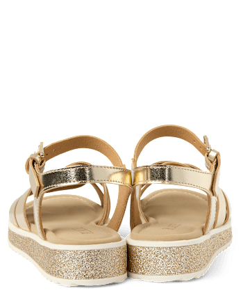 Girls Metallic Glitter Sandals