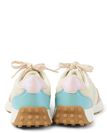 Girls Metallic Colorblock Low Top Sneakers