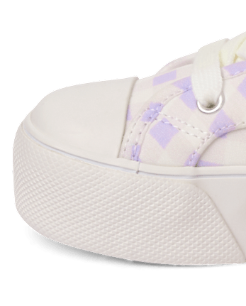 Baskets montantes à carreaux pour filles