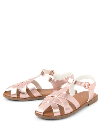 Girls Metallic Fisherman Sandals