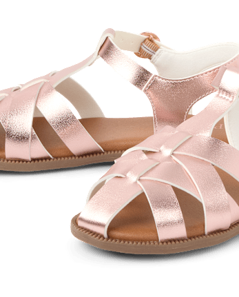 Girls Metallic Fisherman Sandals
