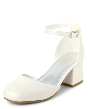 Girls Shimmer Block Heels