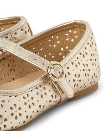 Ballerines métallisées perforées pour filles