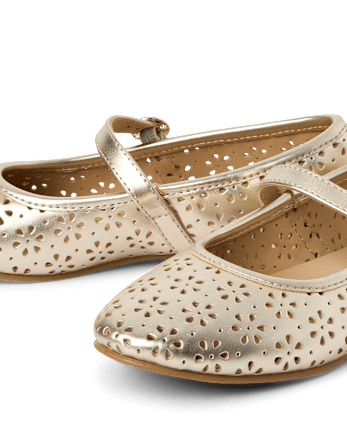 Ballerines métallisées perforées pour filles