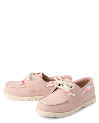 Girls Beaded Boat Shoes