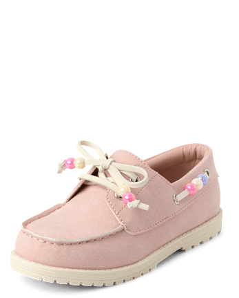 Girls Beaded Boat Shoes