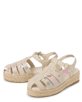Girls Hello KittyÂ® Icon Espadrille Fisherman Sandals