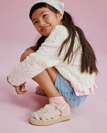 Girls Hello KittyÂ® Icon Espadrille Fisherman Sandals