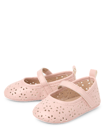 Baby Girls Perforated Floral Ballet Flats