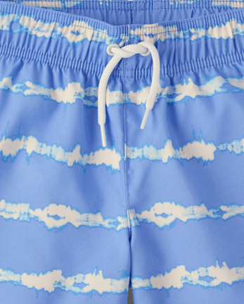Boys Striped Swim Trunks