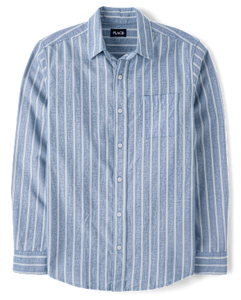 Mens Dad And Me Striped Oxford Button Up Shirt
