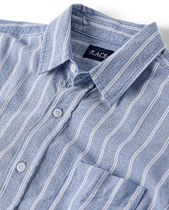 Mens Dad And Me Striped Oxford Button Up Shirt