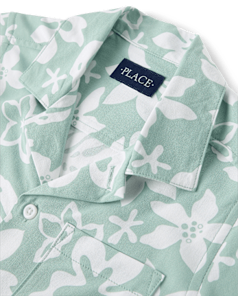 Boys Tropical Button Up Shirt