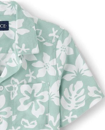 Boys Tropical Button Up Shirt
