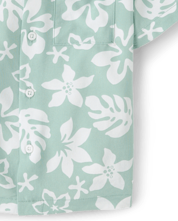 Boys Tropical Button Up Shirt