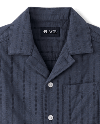 Chemise à carreaux texturée pour garçon