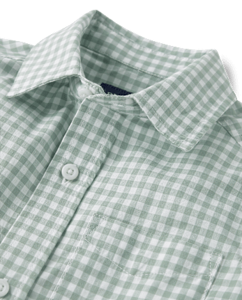 Boys Dad And Me Gingham Poplin Button Up Shirt