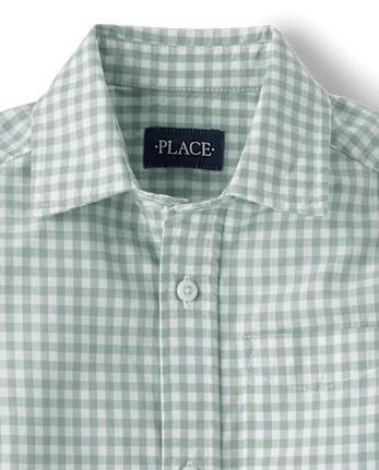 Boys Dad And Me Gingham Poplin Button Up Shirt