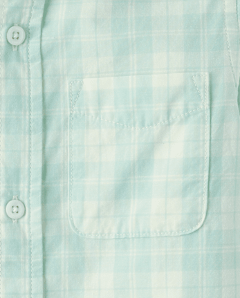 Chemise à carreaux en popeline boutonnée pour garçon