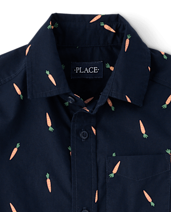 Chemise boutonnée en popeline à carreaux pour garçon