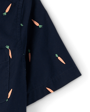 Boys Carrot Poplin Button Up Shirt