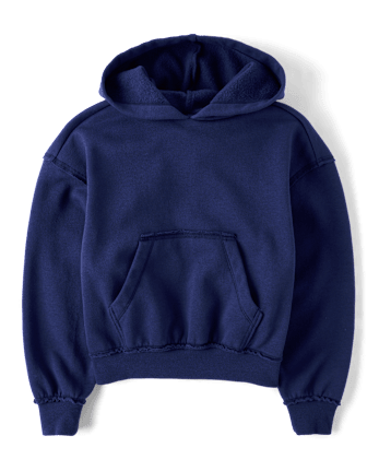 Girls Oversized Puff Print Bow Premium Fleece Hoodie