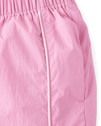 Girls Contrast Mesh Lined Parachute Pants