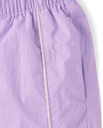 Girls Contrast Mesh Lined Parachute Pants