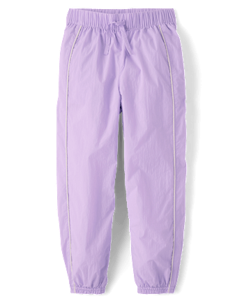 Girls Contrast Mesh Lined Parachute Pants