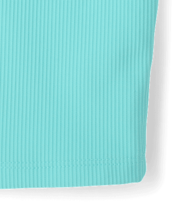 Girls Quick Dry Cross Back Ribbed Tank Top