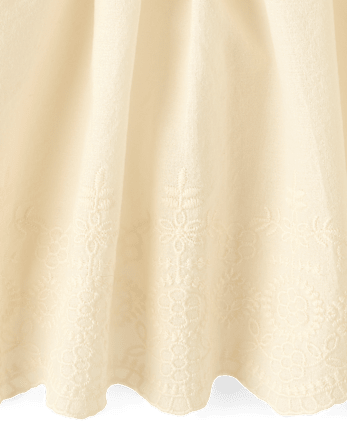 Girls Embroidered Eyelet Peplum Top