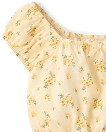 Girls Floral Smocked Top