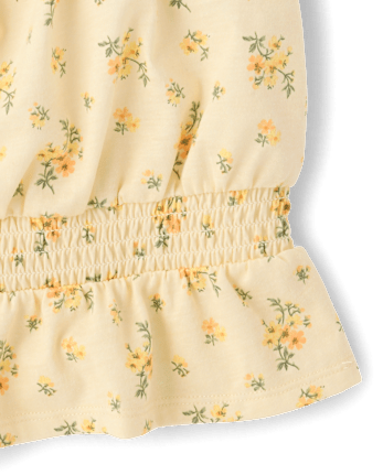 Girls Floral Smocked Top