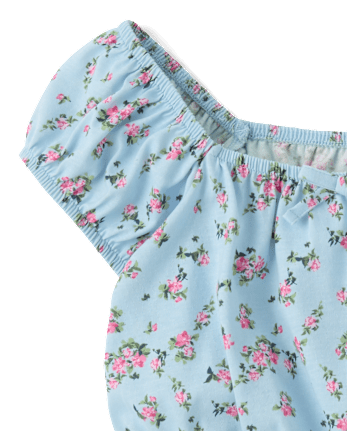 Girls Floral Smocked Top